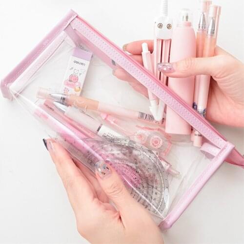 Transparent Pencil Case Supply School 2021 Stationery Organizer Multi Colors Pencils Pencil Bags Large Capacity Girl School Kit