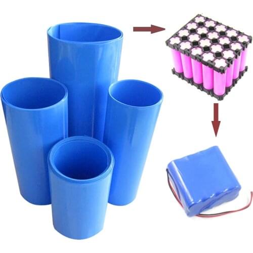 RDD 2M PVC Heat Shrink Tube Blue Shrinkable Cable Sleeve For 18650 Lithium Battery Pack Insulating Sleeve Shrink Tube Many Sizes