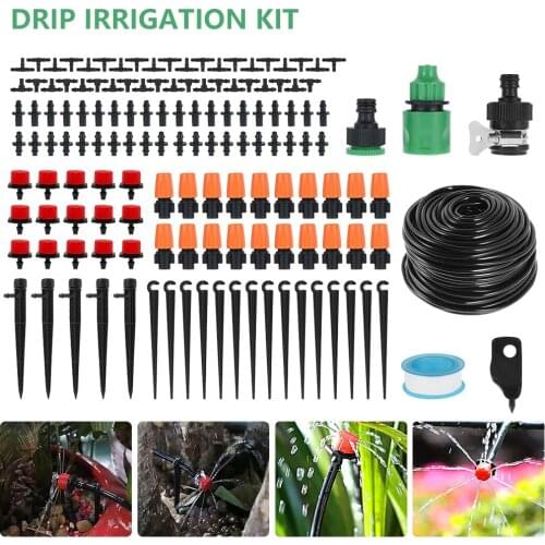 15M DIY Drip Irrigation System Automatic Watering Irrigation System Kit Garden Hose Micro Drip Watering Kits Adjustable dripper