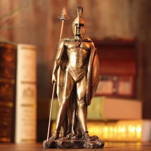 Ancient Greece Sparta Home Decoration Character Figurine Middle Ages Resin Retro European Knights Armor Warrior Statue A573