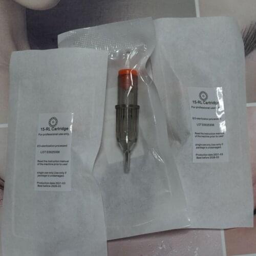 Tattoo Cartridge Needle 50/100PCS 15RL Professional Disposable Semi-Permanent Eyebrow Lip Makeup Needles For Tattoo Machine Pen
