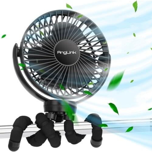 Chargable Stroller Fan Flexible Tripod Clip On Fan with 3 Speeds and Rotatable Handheld Personal Fan for Car Seat Crib Bike Trea
