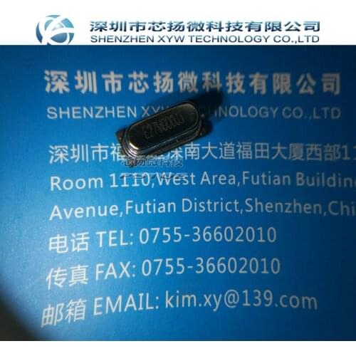XYW Electronic 100PCS Crystal Resonator Sample kit 27.000MHZ 27.000M 27.000 27M 27MHZ 49S SMD HC-49SMD 2P Passive crystal