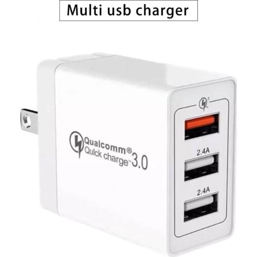Multi usb qc.30 fast charger for huawei mate20 p30 xiaomi oppo new universal quick travel chager for samsung vivo eu us uk plug