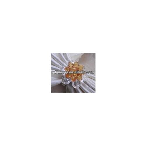 Acrylic yellow Sun flower napkin ring, pearl beaded wedding napkin holder