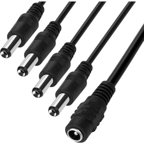 1:4 DC Power Splitter Cable Cord 1 Female to 4 Male 5.5x2.1mm Port Pigtals 12V For CCTV Cameras A8