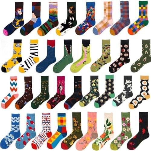 1 Pair Men Socks Special Offer Unisex Four Seasons Medium Tube Funny High Quality Harajuku Streetwear Fashion Womens Socks
