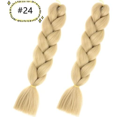 24inch Jumbo Braiding Synthetic Hair Extensions 1 Tone 100g High Temperature Fiber Crochet Braiding Hair 34 Colors