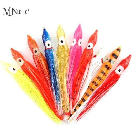MNFT 50Pcs Fishing Lures Squid Skirts Octopus Trolling Fishing Lures Set Size 12cm 10cm 9cm Wholesale