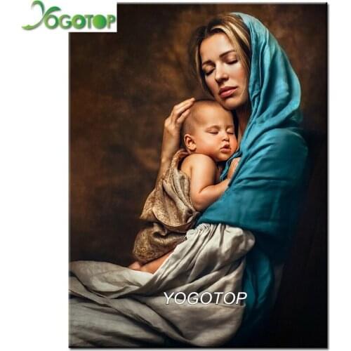 Mothers love 5D DIY diamond painting full square round drill Mother and child 3D embroidery cross stitch decoration gift YY2815