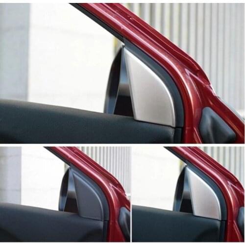 ACCESSORIES 2PCS FIT FOR HONDA VEZEL HR-V HRV 2014 2015 2016 CHROME A PILLAR DOOR STEREO SPEAKER COVER TRIM COLLAR ACCENT