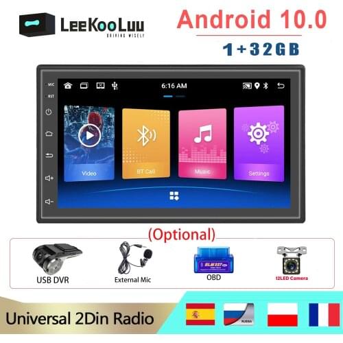 LeeKooLuu Radio 2 Din Car Android Multimedia Player GPS Navigation WIFI Mirrorlink for Toyota Volkswagen Hyundai Kia Ford