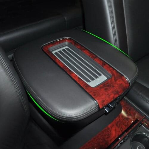 Car Accessories Center Console Lid Armrest Box Leather Cover Sticker Trim For Cadillac Escalade 2007 2008 2009 2010 2011