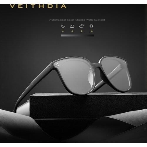VEITHDIA Brand Vintage Designer Unisex Sunglasses Polarized UV400 Photochromic Lens Sun Glasses For Men/Women 8510