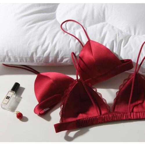 French Style Bralette Seamless Deep V Lace Bra Wireless Thin Underwear Sexy Lingerie Soft Push Up Bras For Lace Sponge Style