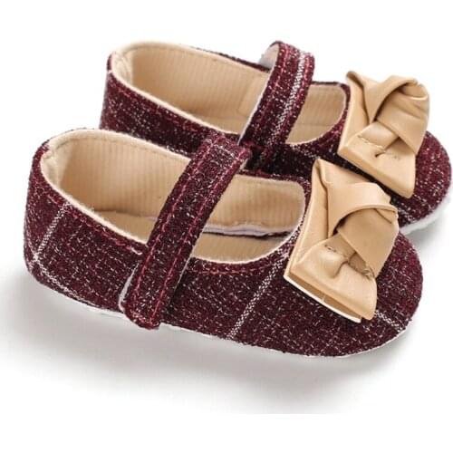Baby Girl Bowknot Design Crib Shoes Cute Princess Soft-sole Toddler First Walkers Shoes Moccas Soft Sole