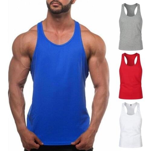 Breathable Cotton Fitness Vest Round Neck Bodybuilding Summer Sports Vest Gym Fitness Vest Singlet sportswear workout tank top