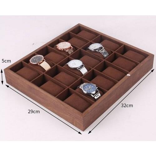 Elegant Wood Watch Box Display Tray w/ Pillow Wristwatch Organizer 6/12/18 Grids