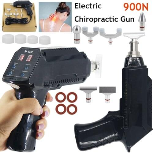 Electric Chiropractic Adjusting Tool Adjustable Intensity Therapy Instrument 900N 6 Head Top Quality Chiropractic Massage Gun