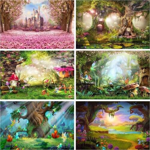 Summer Jungle Forest Wonderland Baby Magic Fairy Dreamy Photo Backdrops Photographic Backgrounds Photo Studio Photophone