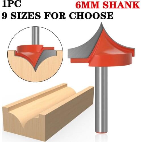 1pc 6mm Shank Classical Round Nose Point Cut Wood Router Bit Tungsten Cobalt Alloy 2 Flute Wood Milling Cutters Woodworking Tool