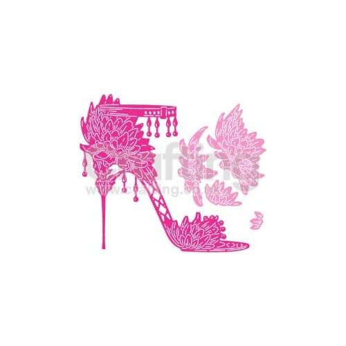 JMCRAFT High Heels With Beautiful Flowers #1 Metal Cutting Dies DIY Scrapbook Handmade Paper Craft Metal Steel Template Dies