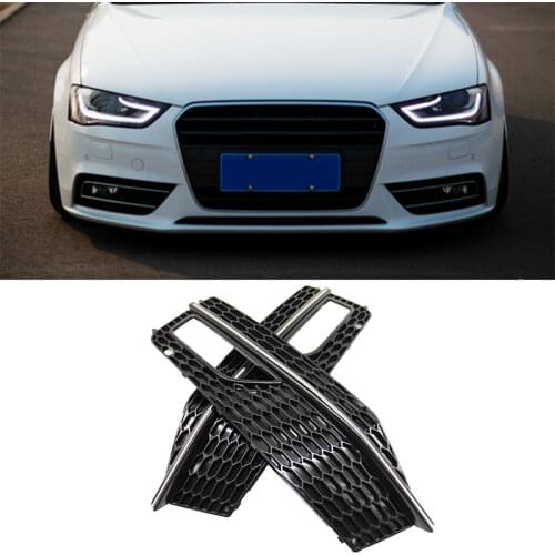 For Audi A4 B8.5 S-line S4 2013 2014 2015 Bumper Fog Light Lamp Cover Grille Grill