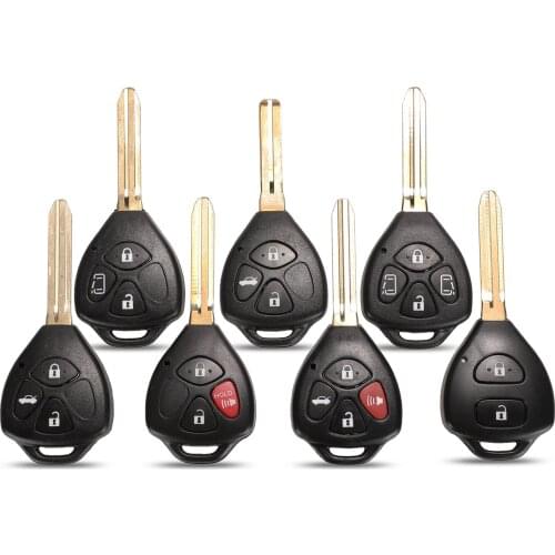 Kutery Key Shell For Toyota 2/3/4Buttons Remote Car Key Case Cover With TOY40/TOY43 Uncut Key Blade Blank