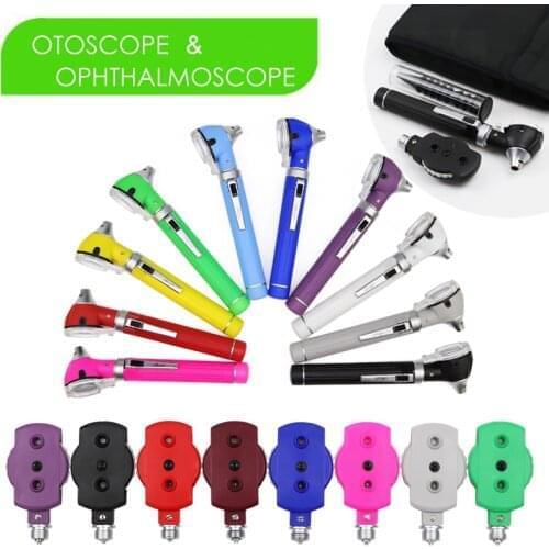 Medical LED Fiber Optic Direct Otoscope Ophthalmoscope Set Ear Care Eye Nose Endoscope ENT Doctor Diagnostic Examination Kit