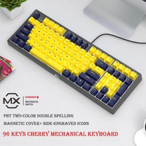 AJAZZ Cherry Axis Mechanical Keyboard 96-key Red Brown Black Green Wired Gaming RGB Backlit E-sport Keyboard for Notebook and PC