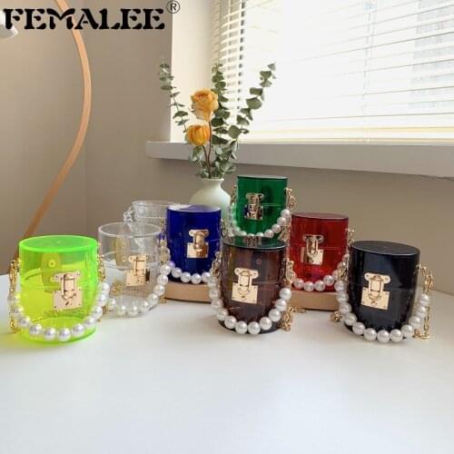 Fashion Clear Acrylic Womens Handbag Designer Transparent Clutch Evening Party Bags for Women 2021 Female Womens Bag Purses