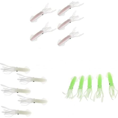 5pcs Soft Glow Squid Skirts Octopus Lure Luminous Fishing Lure
