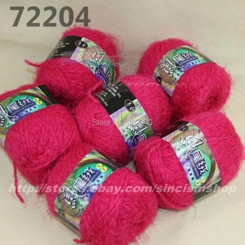 6 Skeins X 50g soft Eyelash hand-woven Knitting Yarn pink 722-04
