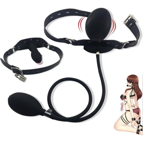 Inflatable Open Mouth Gag Slave Restraints BDSM Bondage Penis Gag Fetish Adult Products Sex Toys for Women Men Oral Dildo Plug