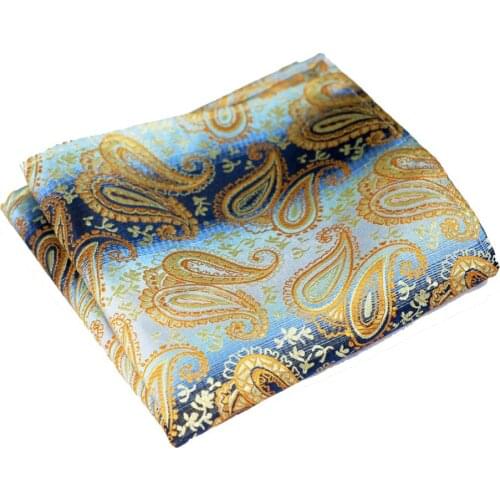 Wholesale Paisley Pink Blue Yellow Gold Red Burgundy Purple Orange Mens Hanky 100% Silk Jacquard Woven Elegant Handkerchief