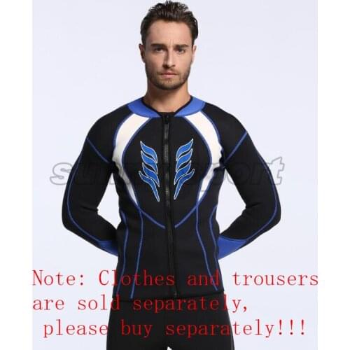Free diving new 2017 mens 3mm professional diving wetsuit jacket long sleeve 2mm Snorkeling Surfing diving pants Large size