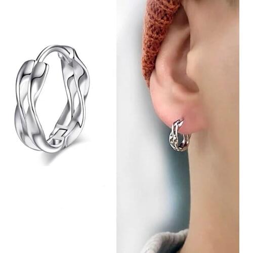 2021 Men Hip Hop Trendy Wave Hoop Earrings Long Round Tassel Decor Punk Fashion Ear Jewelry For Male Gift