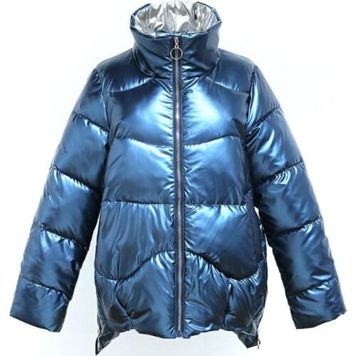 2020Autumn and Winter New Fashion down Jacket Womens Short Glossy Korean Style Hong Kong Style Loose Cotton Coat Coat for Women