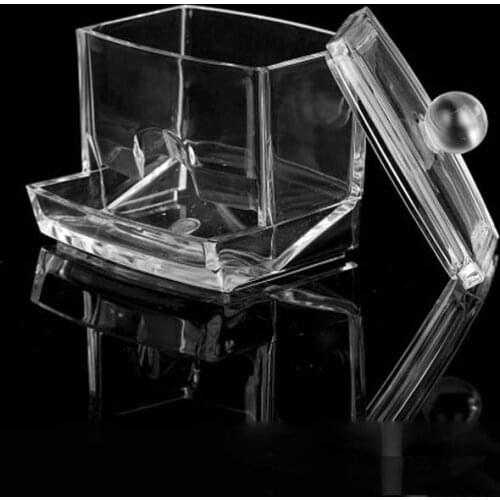 New Creative Makeup Organizer Clear Acrylic Cosmetic Cotton Swab Q-tip Storage Holder Box Transparent Case