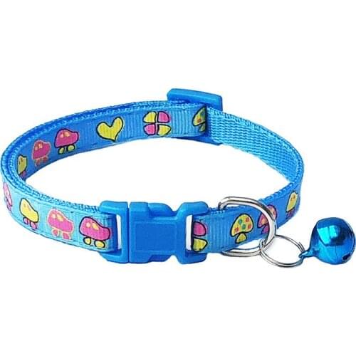 Delicate Safety Casual Nylon Dog Collar Neck Strap Fashion Adjustable Mushroom Bell Pet Dog Collar Hot Sale