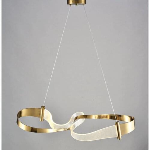 Postmodern Art Restaurant LED Chandelier Nordic Designer irregular Gold Hanging Lamp Living Room Bedroom Home Decoration Light