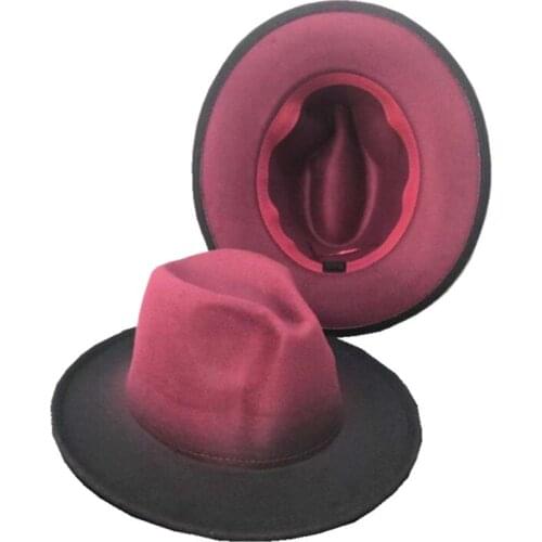 Gradient Color Fedora Hat Gradient Hat Fashion Hat Lady Felt Hat Mixed Color Jazz Hat Fedora Hat Fedora Hat кепка женская