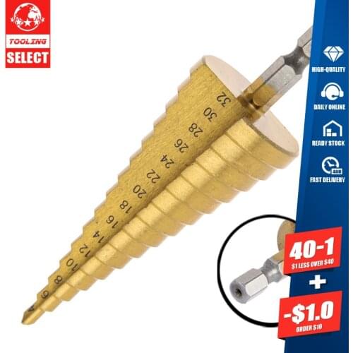 HSS Step Drill Bits For Metal Wood Hex Shank Stepped Bit 4-32 Carpenter Tools Auger Center Drill Hole Order 15 holesaw dril tool