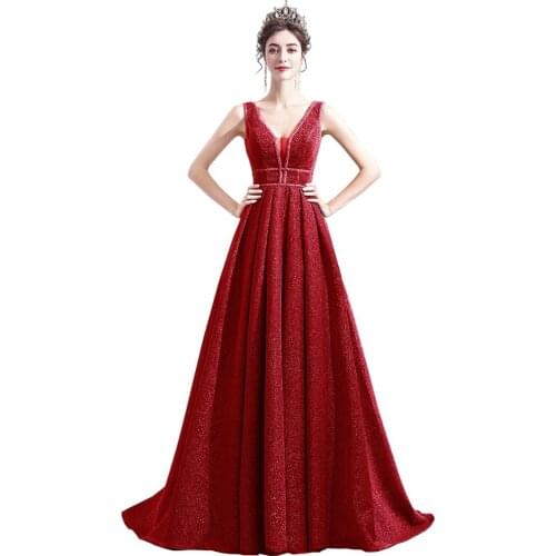 Suosikki Backless Lace Up Flowers Elegant Evening Dress Floor Length Party Gown Evening Gowns