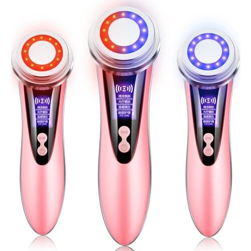 4in1 EMS Face Lifting Machine Red Blue LED Light Therapy Skin Rejunvenation Tightening Anti Aging Facial Massager Skin Care Tool