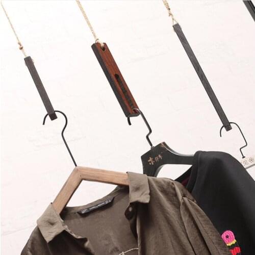 Solid Wooden Hemp Rope Hanger Clothing Store Hooks Hangers DIY Decoration and Display Props for Clothes