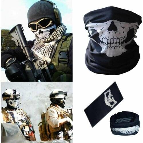 1/2/4pcs Skeleton Skull Bandana Ski Skull Neck Half Face Mask Cycling Ghost Scarf Neck Bandanas Ski Sport Hiking Scarves
