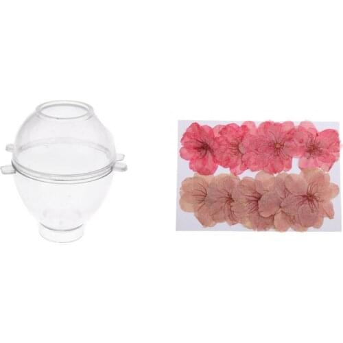 1 Set Egg Shape Candle Making Mould and 10pcs Sakura Dried Flower for Candle Making
