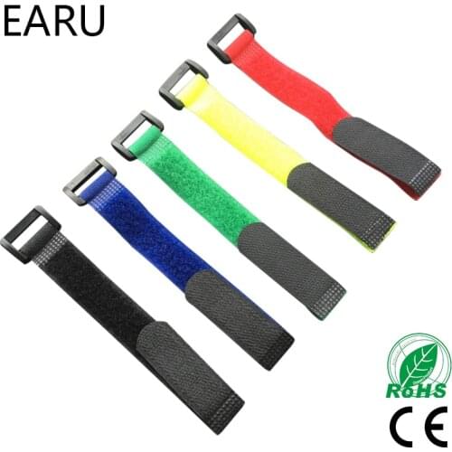 10pcs 8inch Self Adhesive Reusable Cable Tie Nylon Fastener Hook and Loop Strap Cord Ties PC TV Organizer 20cm Length 2cm Width
