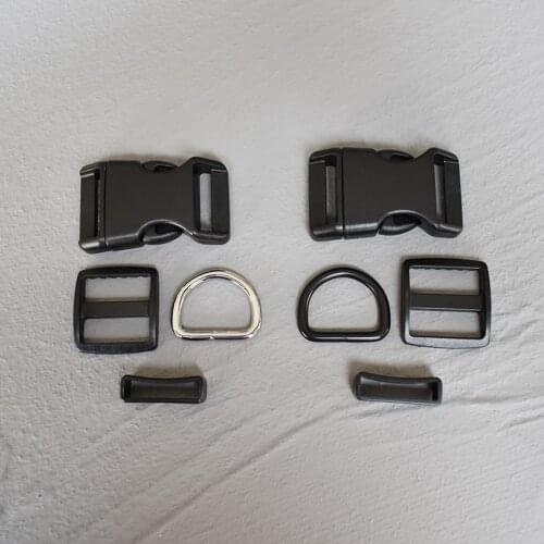 100 Sets 25mm Plastic Buckle Strap Rectangular Buckle Adjuster For Bag Pet Dog Collar Necklace Sewing Handmade Accessory
